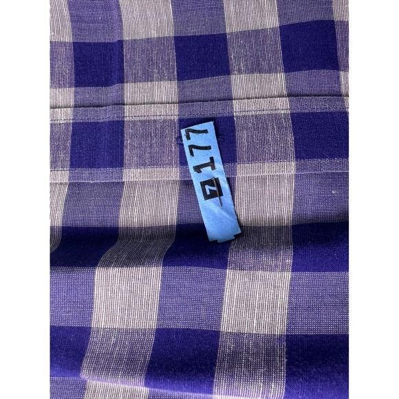 UNTUCKit Mens 2XL Blue Gray Gingham Plaid Button Down Shirt Cotton Linen Blend - Picture 10 of 10